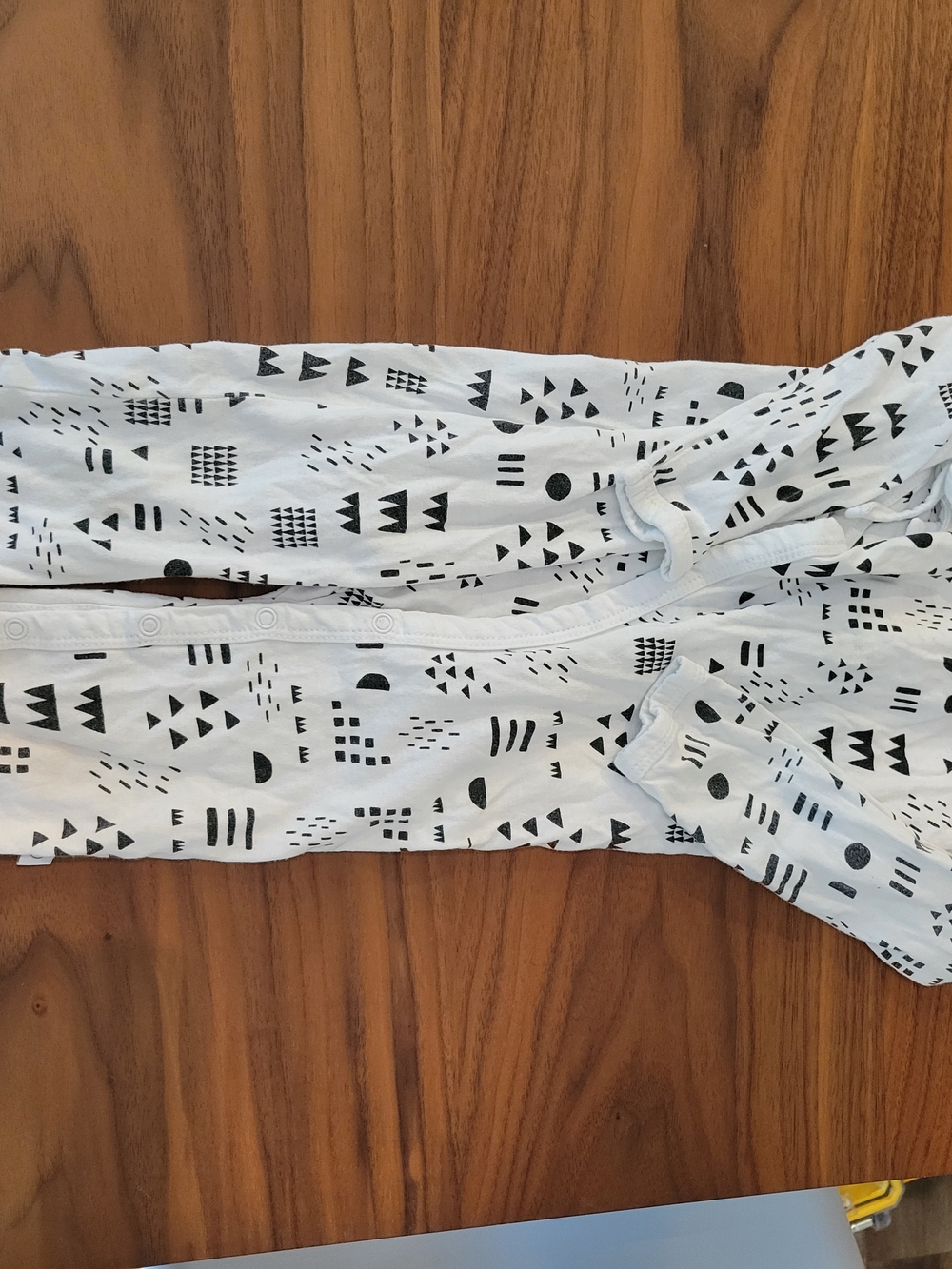 The Honest Company White with Black Geometric Print ROMPER